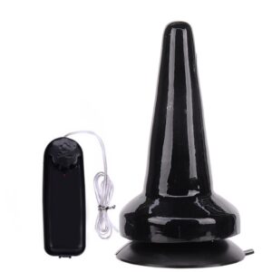 PLUG ANAL COM VIBRO 14CM COR PRETO