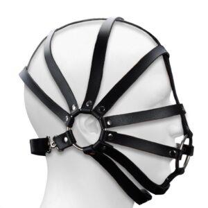 MASCARA COURO SINTÉTICO EM TIRAS