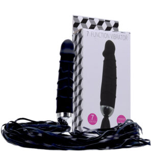VIBRADOR COM CHICOTE 7 TIPOS DE VIBRAÇÕES - PRETO