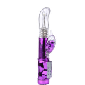 VIBRADOR ROTATIVO COM ESTIMULADOR LILAS