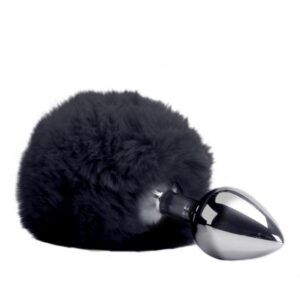 PLUG COM CAUDA COELHO ARTIFICIAL - PRETO