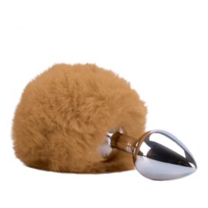 PLUG COM CAUDA COELHO ARTIFICIAL - MARROM