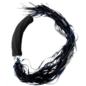 VIBRADOR CURVO COM CHICOTE 7 TIPOS DE VIBRAÇÕES - PRETO