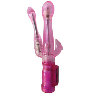VIBRADOR TRIPLO VAGINA, ANUS E CLÍTORIS