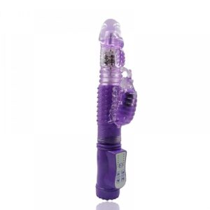 VIBRADOR ROTATIVO SOBE E DESCE BORBOLETA COM ESTIMULADOR LILAS
