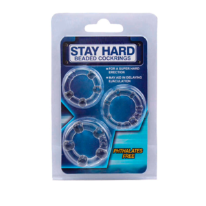 CONJUNTO ANEL PENIANO STAY HARD TRANSPARENTE