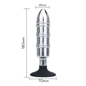 PLUG METAL CROMADO COM VENTOSA 16CM