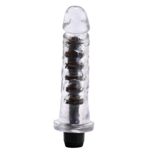 VIBRADOR JELLY PÊNIS 17,5X3,8CM COR TRANSPARENTE COM PRETO
