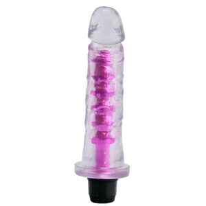 VIBRADOR JELLY PÊNIS 17,5X3,8CM COR TRANSPARENTE COM ROSA