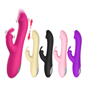 VIBRADOR PONTO G VAI E VEM COM ESTIMULADOR RABBIT
