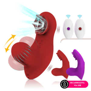 VIBRADOR DE CALCINHA COM ESTIMULADOR VAI E VEM