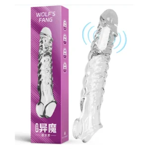 CAPA PENIANA COM CERDAS MASSAGEADORAS - TRANSPARENTE