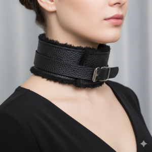 COLEIRA DE PELÚCIA - PRETA