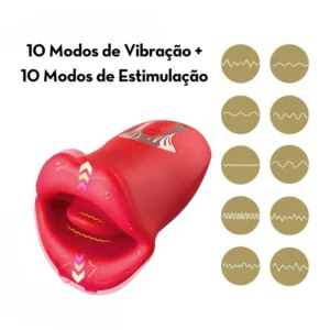 VIBRADOR BOCA COM LÍNGUA ESTIMULADORA