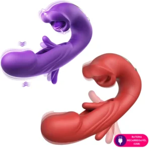 VIBRADOR 3 EM 1 PONTO G - VERMELHO
