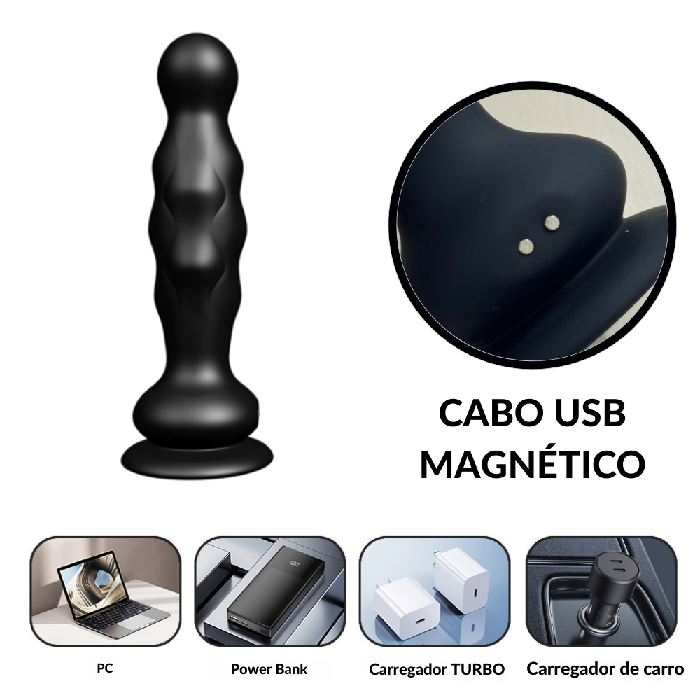 PLUG ANAL COM CERDAS MASSAGEADORAS COM CONTROLE REMOTO - Imagem 3