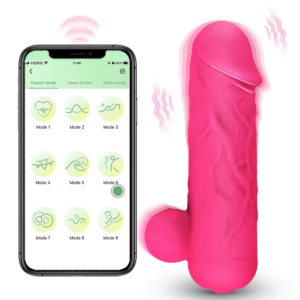 MINI VIBRADOR FORMATO DE PÊNIS POR APP - ROSA