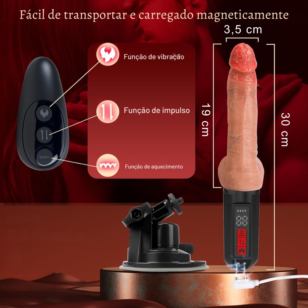 PÊNIS REALÍSTICO VAI E VEM COM AQUECIMENTO E VENTOSA - Imagem 6