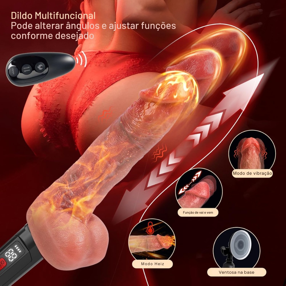 PÊNIS REALÍSTICO VAI E VEM COM AQUECIMENTO E VENTOSA - Imagem 2